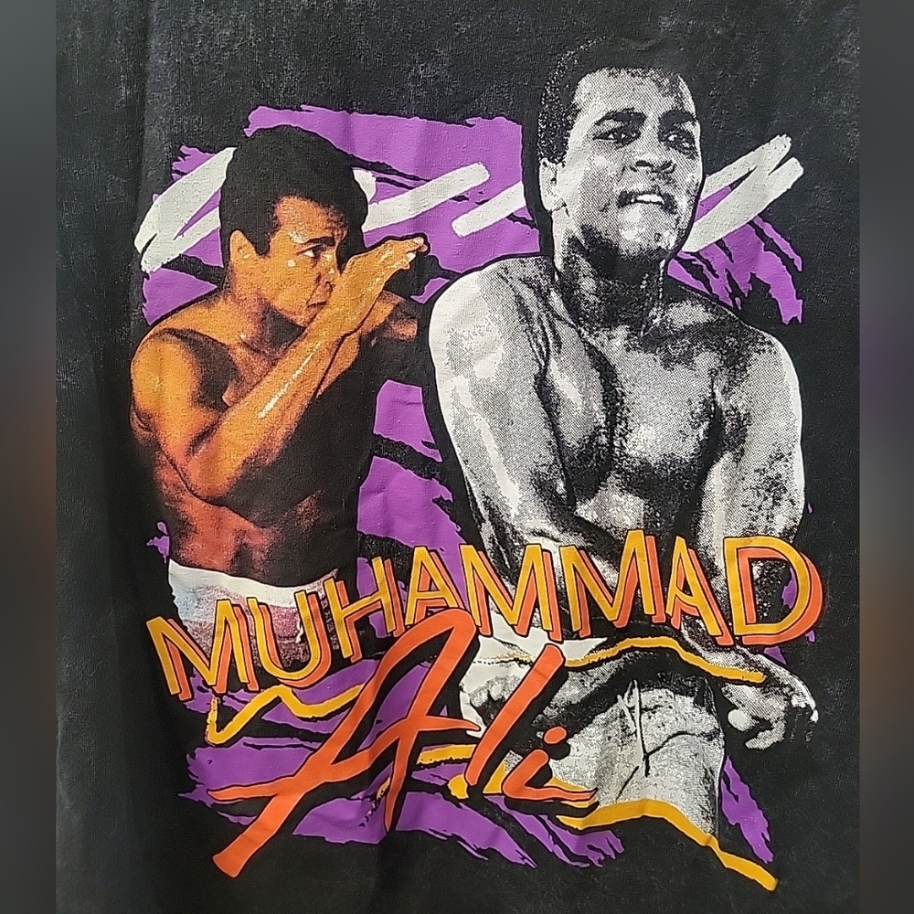 Mens Muhammad Ali Short Sleeve Graphic T-Shirt Size XXL Black 100% Cotton - Picture 2 of 4